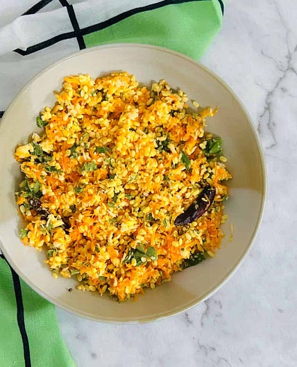 Kosambari / Moong Dal and Carrot Salad