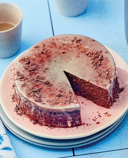 Chocolate Spice Cake with Chai Glaze