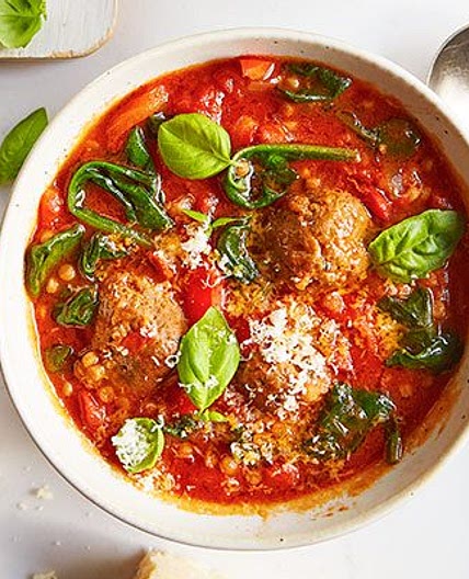 Meatball & tomato soup