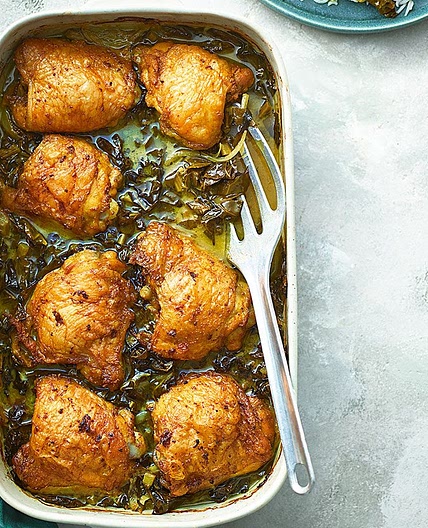 Coconut & turmeric baked chicken thighs