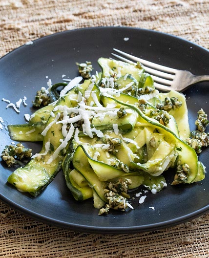 Zucchini Salad with Avocado, Pepita Parsley Gremolata