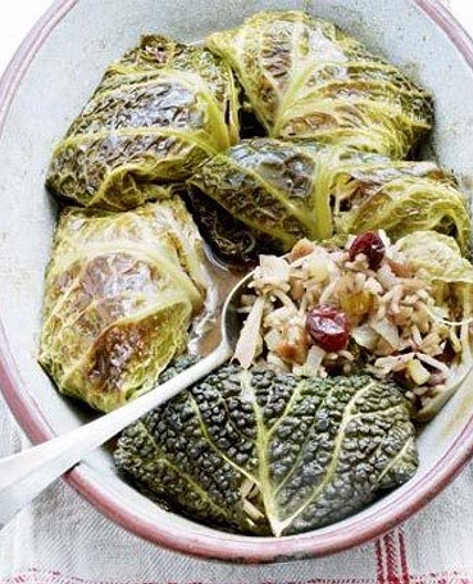 Braised stuffed cabbage