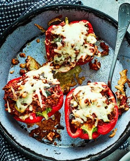 Mediterranean turkey-stuffed peppers