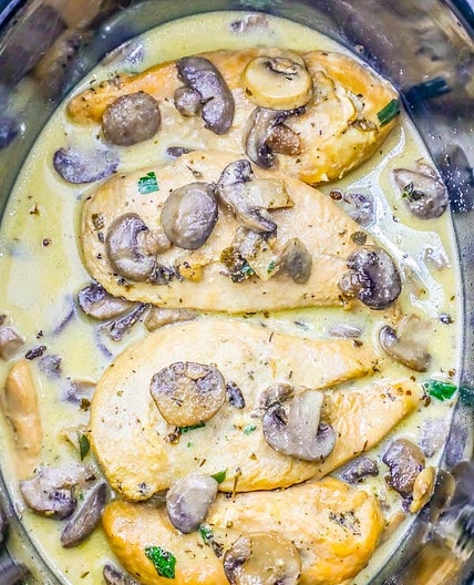 Easy Low Carb Slow Cooker Creamy Chicken Marsala