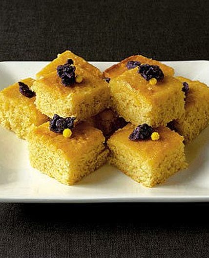 Lemon & violet drizzle cake