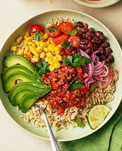 Spicy beef taco bowl
