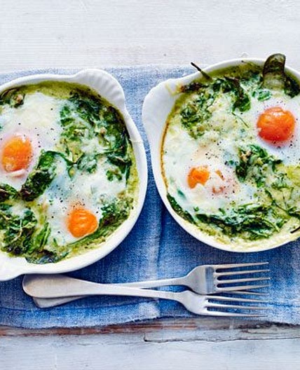 Baked green eggs