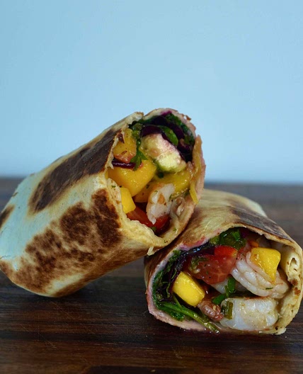 Mango prawn wrap