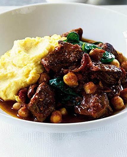 Lamb, chickpea & spinach curry with masala mash