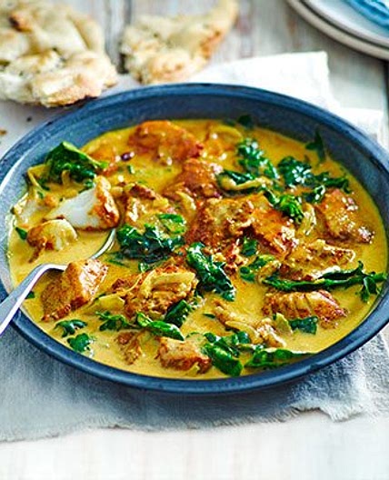 Cod & spinach yellow curry