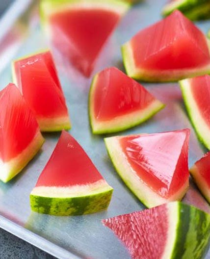 Watermelon vodka jelly shots