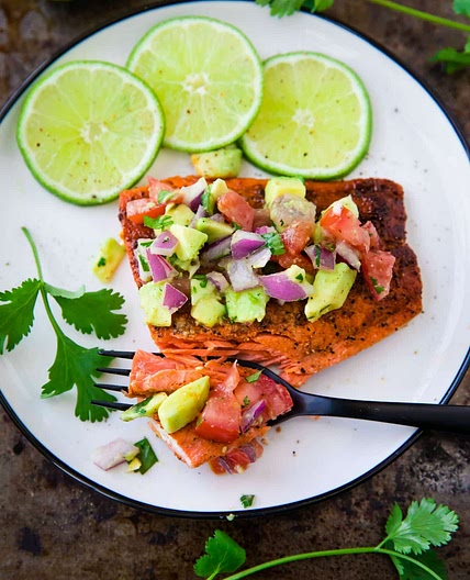 Pan Seared Salmon with Avocado Salsa