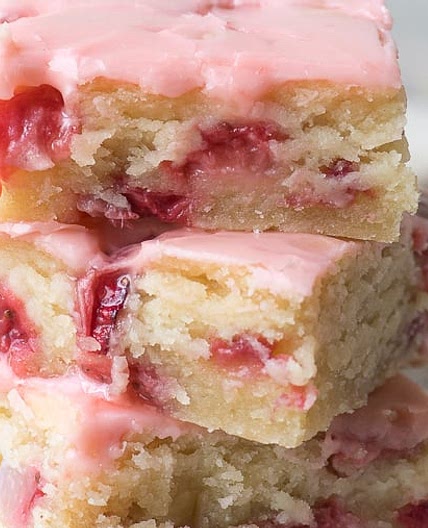 Strawberry Lemon Blondies