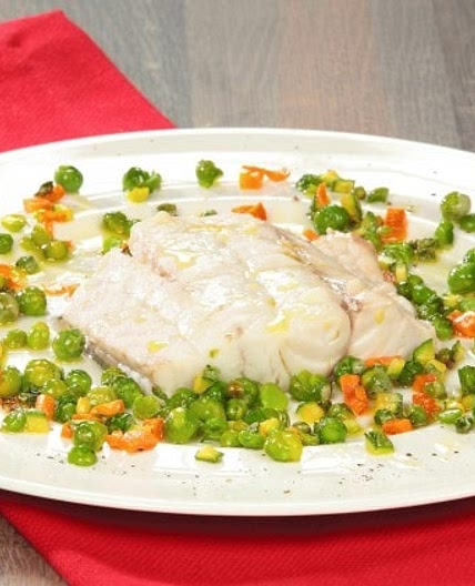 Ombrina al vapore con verdurine