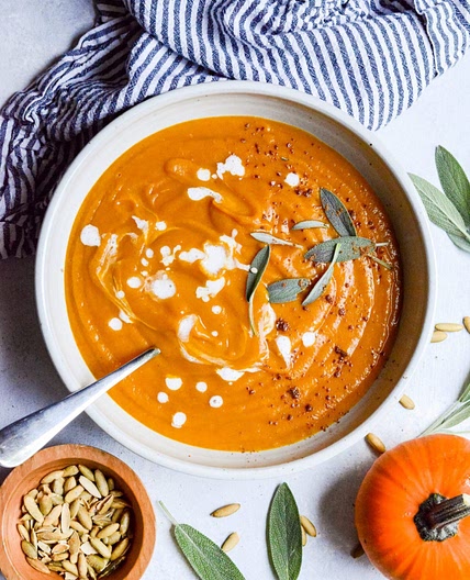 Easy Pumpkin + Sweet Potato Soup (w/ Canned Pumpkin)