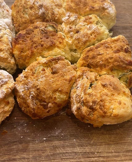 Cheese and Pickle Air Fryer Scones