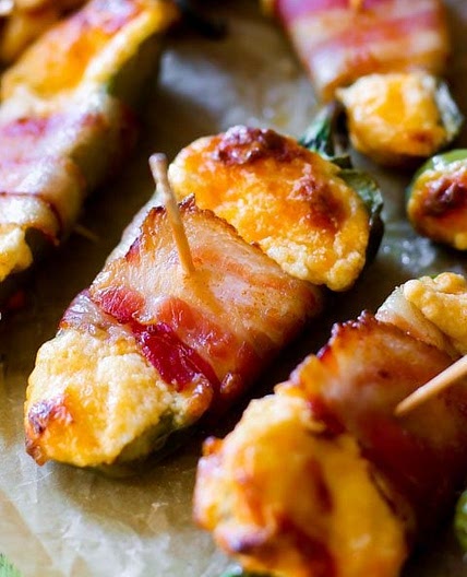 Bacon Wrapped Cheesy Stuffed Jalapeños