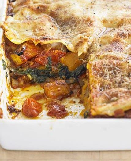 Roast pumpkin & spinach lasagne