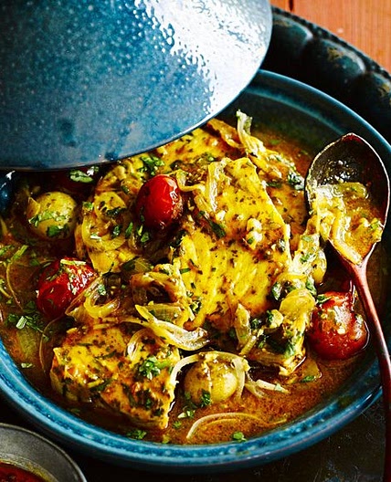 Chermoula tomato and fish tagine