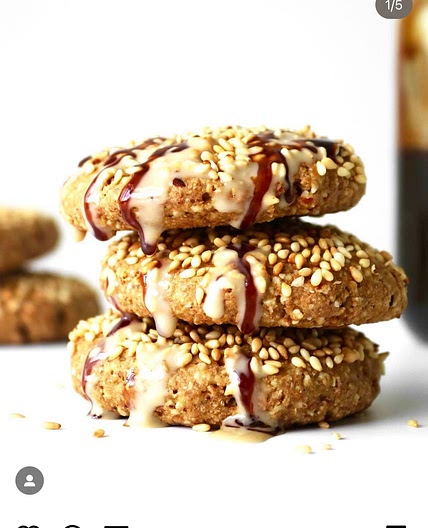 Healthy tahini molasses cookies