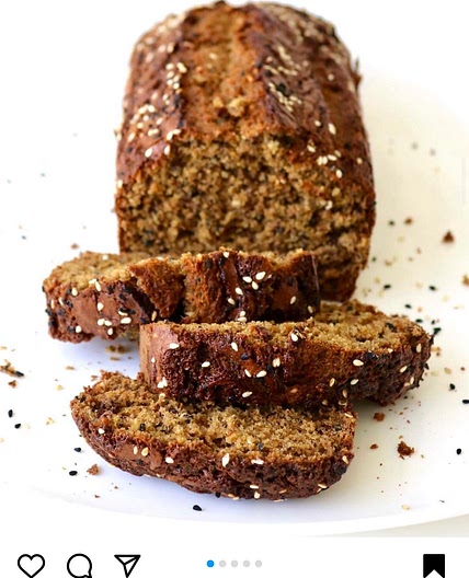 Healthy tahini and molasses banana bread