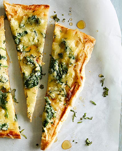 Grilled Spinach, Basil & Honey Pizza