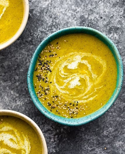 Crockpot Broccoli Turmeric Soup (keto, vegan)