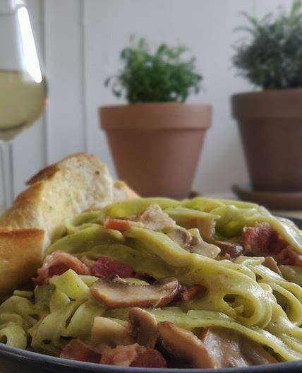 Pasta in Cream with Bacon