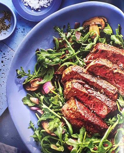 Beef Tenderloin Steaks with Arugula Salad
