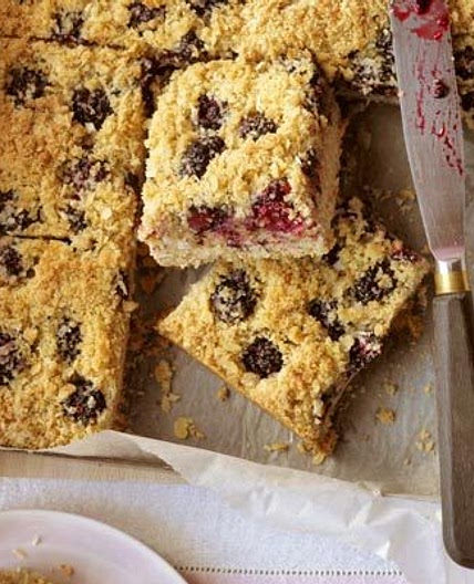 Blackberry & coconut squares