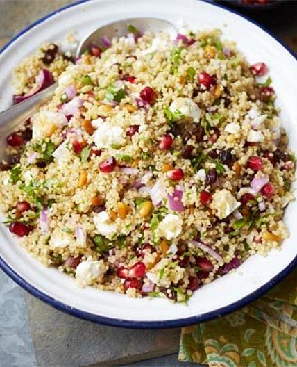Herby quinoa, feta & pomegranate salad