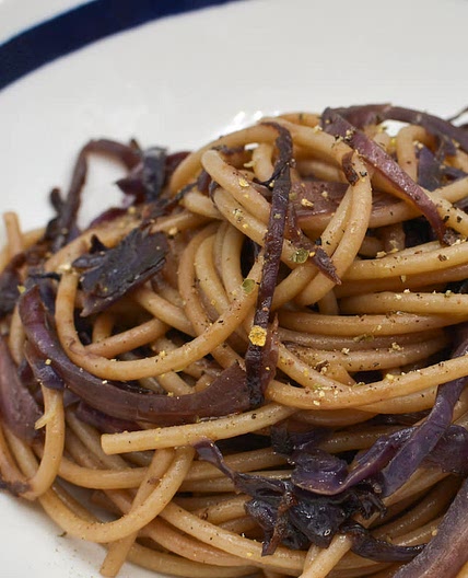 Haluski Red Cabbage and Spaghetti Noodles