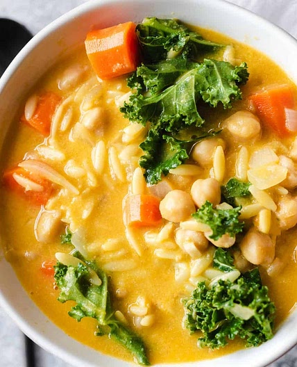 Vegan Lemon Orzo Soup