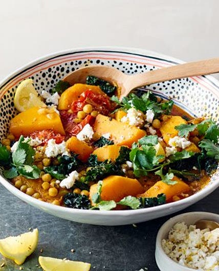 Moroccan chickpea, squash & cavolo nero stew