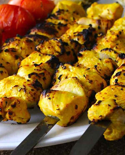 Joojeh kabob (also spelled jūjeh kabāb or joojay kebob)
