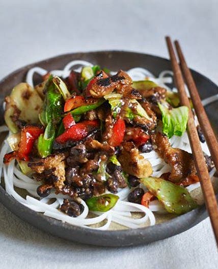 Seitan & black bean stir-fry
