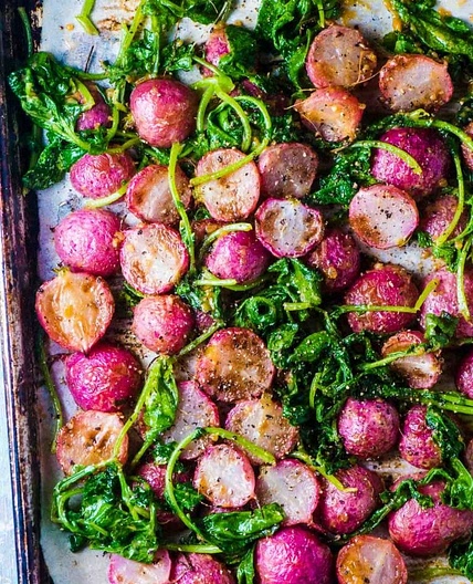 Miso Butter Roasted Radishes