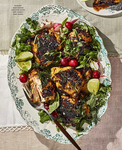 Yogurt-Marinated Chicken with Hot Honey and Herbs