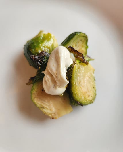 Crispy Brussell Sprouts with Whipped Goat Cheese