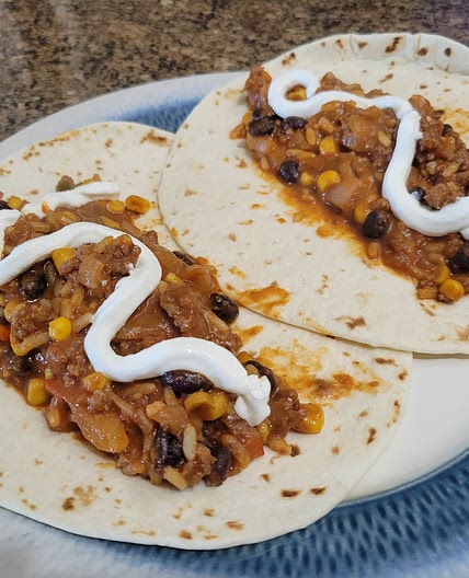 Mexican Beefy Cheese and Rice Burritos
