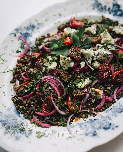 Ottolenghi’s lentil salad with oven-dried tomatoes