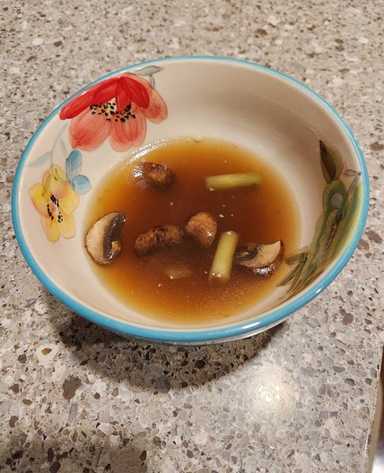 Mushroom and Ginger Soup (ramen base)