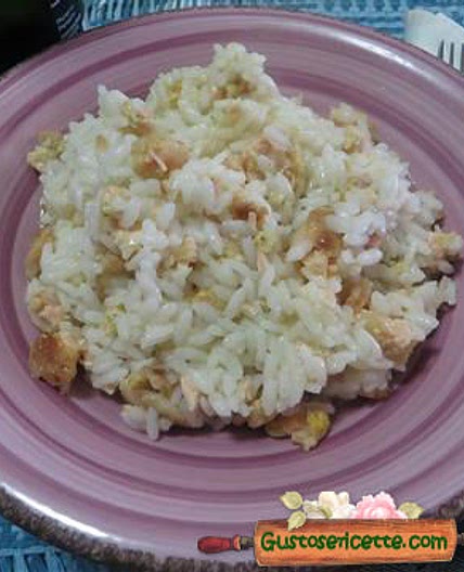 Risotto hamburger di salmone e spumante