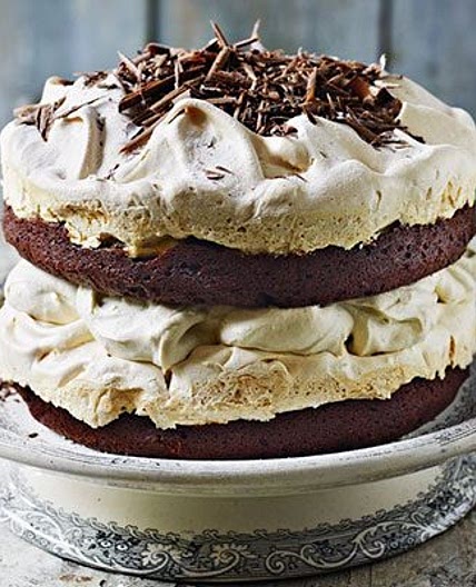 Chocolate meringue Mont Blanc cake