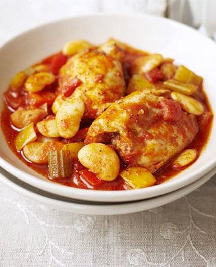 Chicken, butter bean & pepper stew