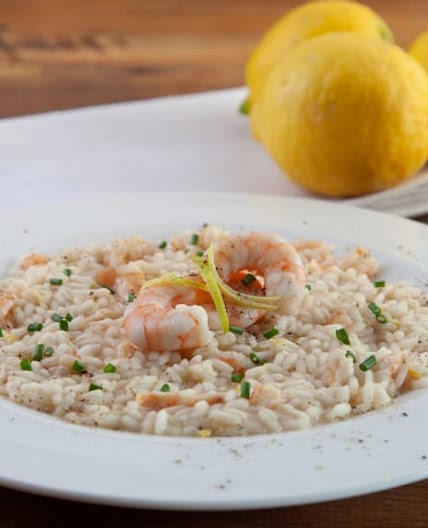 Risotto al limone e gamberetti