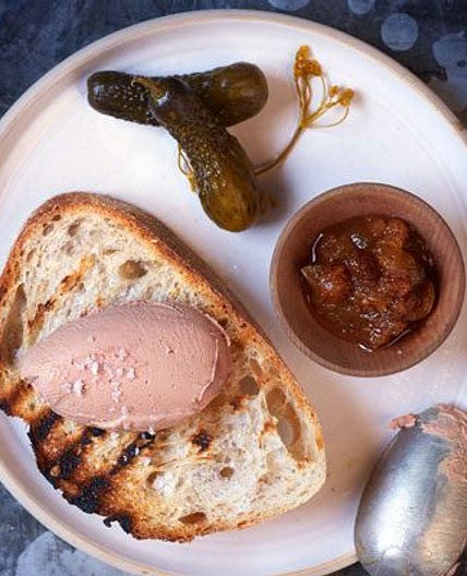 Faux gras with toast & pickles
