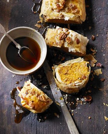 Pumpkin & pecan strudel