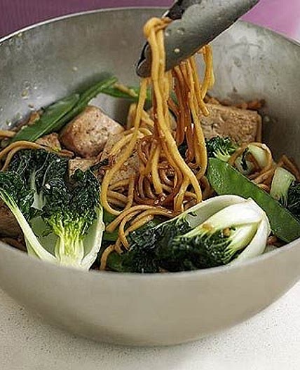 Sesame noodles with tofu
