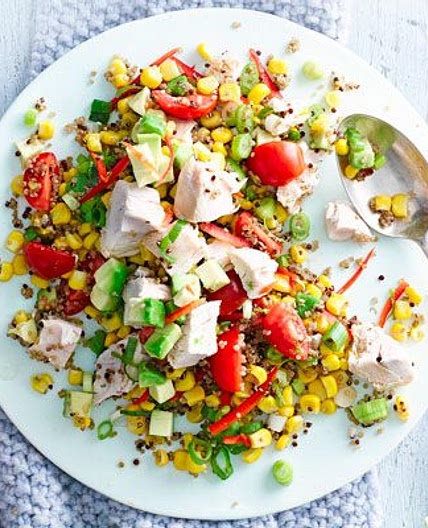 Peruvian chicken, avocado & quinoa salad